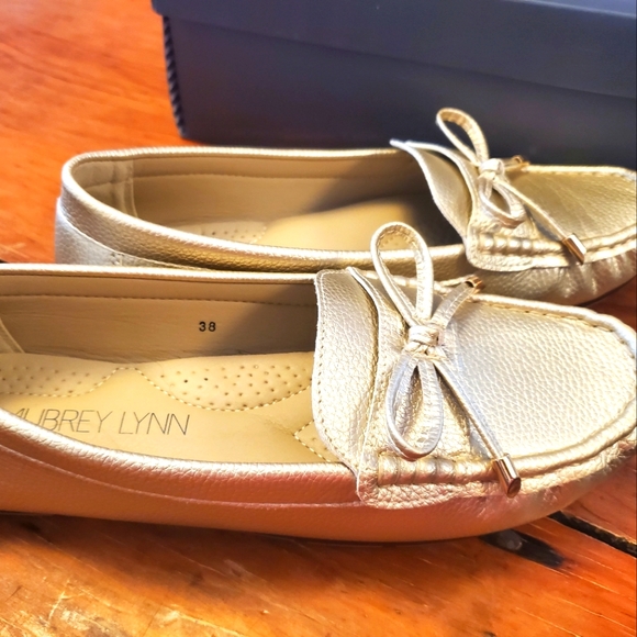 Slip-on Loafers by Aubrey Lynn. GOLD - Picture 2 of 6